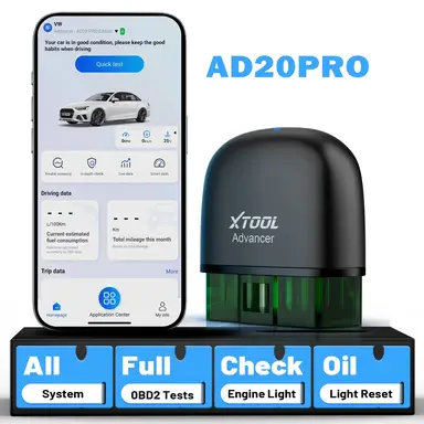 XTOOL AD20 Pro OBD2 Diagnostic Tool Car Scanner All System Scan, Obd2 Reader with DTC Definition, Oil Reset, 15+ Languages, Voltage Detection, Lifetime Free Updates, for iOS and Android