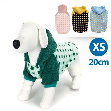 NOBLEZA wintermäntel mit kapuze im schachbrettmuster für den hund 20 cm