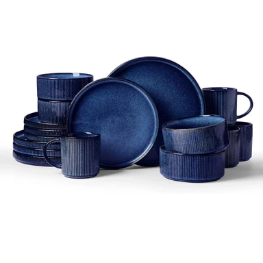 Richmount Starry Sky Geschirrset, 16-teilig (große Teller + kleine Teller + Schalen + Tassen) - Blau