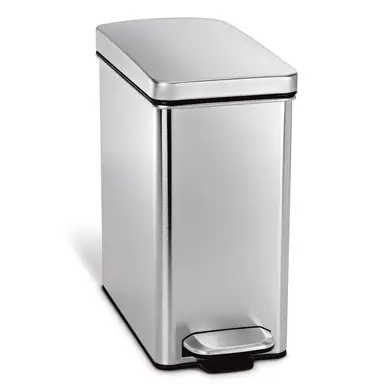 Simplehuman 10L Profile Pedal Bin, Brushed Stainless Steel