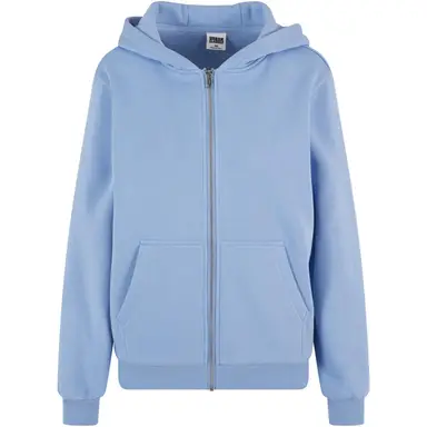 Urban Classics Damen Flauschige Zip-Hoody Sweat & Fleece - Kapuzenjacke mit Reißverschluss powderblue Größe L