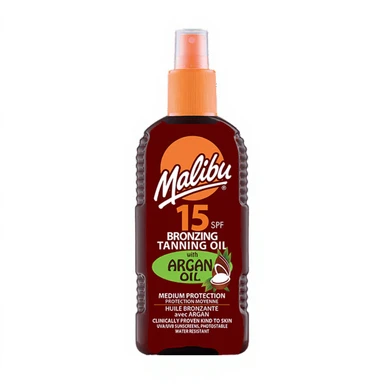 MALIBU 200ML SPF 15 BRONZING TANNING OLIE MET ARGANOLIE