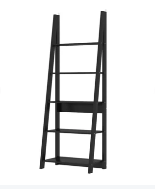 Galano Tiva Leiterregal - L 64,5 x B 39 x H 175,5 cm, für Schlafzimmer und Wohnzimmer - Farbe Schwarz