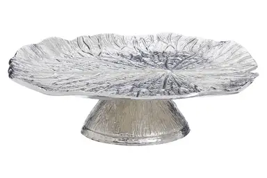 Fifty Five South Salma Silver Finish Lotus Leaf Cake Stand
