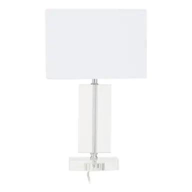 Interiors by Premier Table Lamp Helma Glass Base Clear/White H:40cm