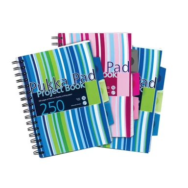 Pukka Pads A5 Stripes Project Book, Pack of 3