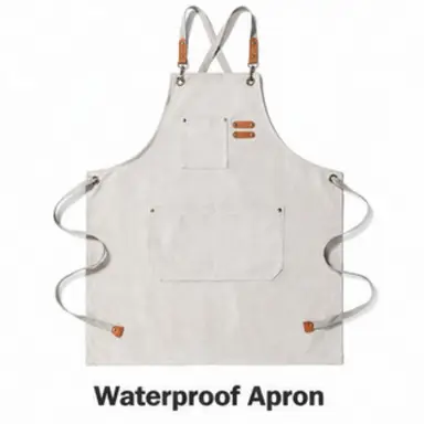 WhereHike Keukenkokschorten voor Dames en Heren met 3 Zakken voor Koken BBQ Bib Werk, Wit