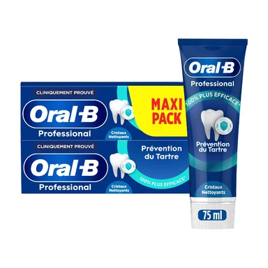 ORAL-B Professional Dentifrice Prévention Tartre Lot de 2 x 75 ml