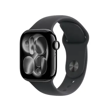 Apple Watch Série 11 GPS 46mm Boîtier en Aluminium Noir Jais avec Bracelet Sport Noir - Taille M/L