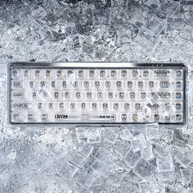 【Free Gift Mouse】Lofree OE907 65% Mechanical Keyboard,  QWERTY US layout, Jellyfish Switches, Transparent 68-Key, Bluetooth 5.1/Wired Dual-Mode, White Backlight Gaming Keyboard for Mac/Windows/Android