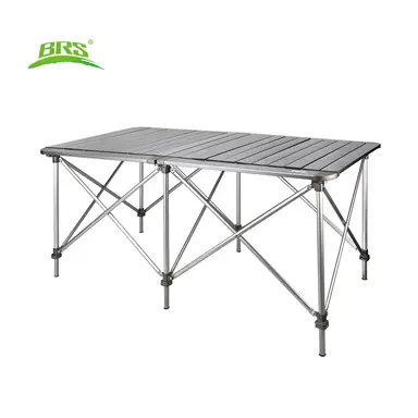BRS Z32 Multi-person Camping Table, Portable Foldable Adjustable Height Aluminum Table,126.5 cm × 69 cm (49.80 in × 27.17 in)