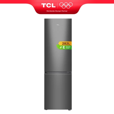 TCL RF366BSE0DE Kühl-Gefrierkombination, 202 Liter Kühlteil, 80 Liter Gefrierteil, 55 cm kompakte Größe, Inverter-Kompressor, reversible Tür, Elektronik