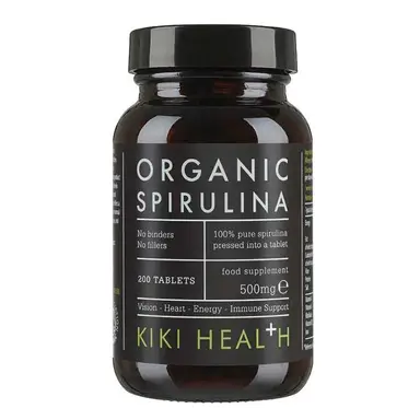 KIKI Health Spirulina 500mg Daily Wellness Support Tablets - 200 Tablets