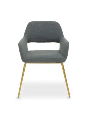 Interiors by Premier Dining Chair with Arms Stockholm Grey/Gold Effect