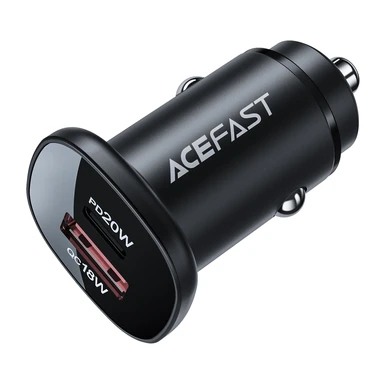 ACEFAST B1 38W Mini Dual Car Charger(USB-C/ USB-A) - Black