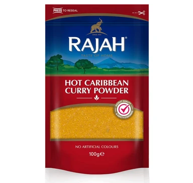 Rajah Spices Hot Caribbean Curry Powder 100G