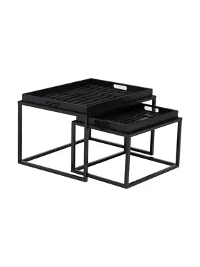 Interiors by Premier Side Tables Nested Celina Square Black