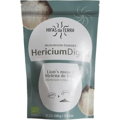 HIFAS da TERRA Organic Lion’s Mane Powder - Hericium Digest, High Dietary Fiber & Prebiotic, Cognitive & Gut Support - 100g