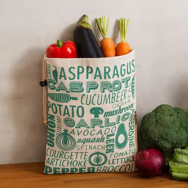 Maison by Premier Green and Natural Vegetable Bag