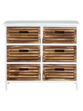 Interiors by Premier Storage Unit Portsmouth 6 Drawer White/Natural