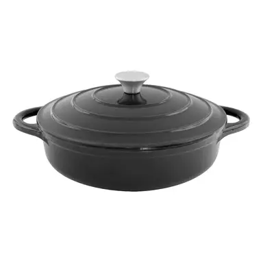 BLACKMOOR Cast Iron 28cm/2.5L Low Casserole Black