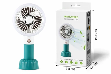 DM-57 Hand- oder Stand-Miniventilator mit Typ-C-Ladekabel, mit Beleuchtung, in vier niedlichen Farben erhältlich, zufällig versendet