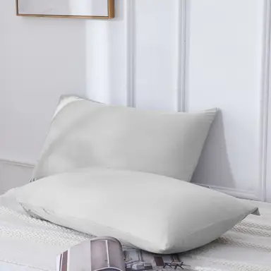 MEROPE, Bamboo Pillow case, 50x75cm, light grey, 2pack