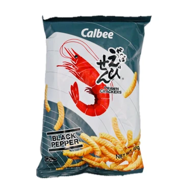 CALBEE Black Pepper Prawn Crackers 90g