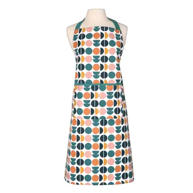 Dexam Apron Retro Spot 100% Cotton Cotton Teal/Peach