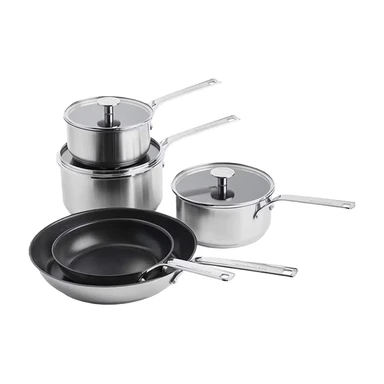 Kitchen Aid 5-delige set: koekenpan 20cm, koekenpan 28cm, steelpan 16cm, steelpan 18cm, steelpan 20cm