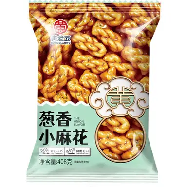 Huang Lao Wu Scallion-Flavored Mini Mahua Twisted Dough Knots, 408g