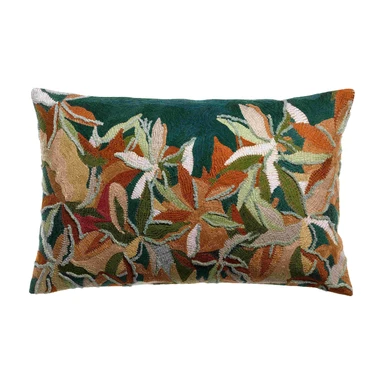 HOUSSE DE COUSSIN BRODE ALINA PETROLEGARNISSAGE OFFERT