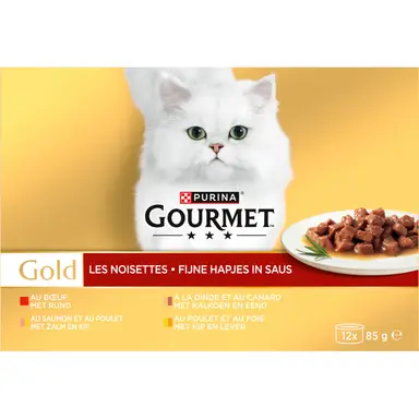 Gourmet Gold Premium Kattenvoer Heerlijke Blikjes Katten Snack 12×85g