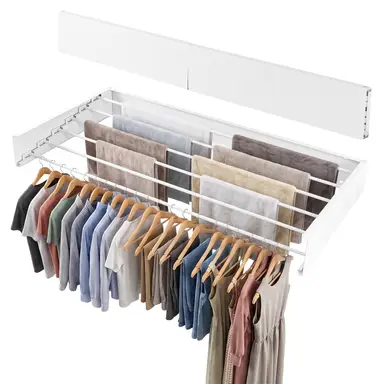 Séchoir à linge mural, capacité de charge de 15 kg, extensible et pliable, 100 cm, adapté pour une utilisation en intérieur et en extérieur