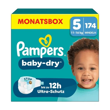 Pampers Baby Dry Größe 5 Junior 11-16kg Monatsbox 174 Stück