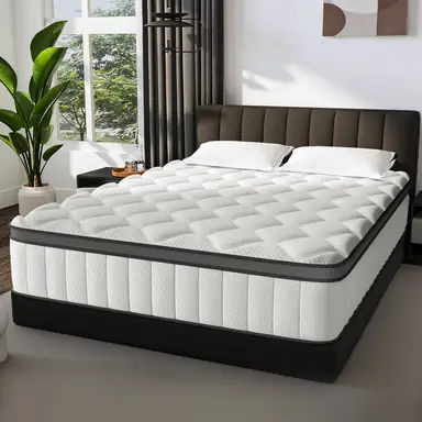 GTIMEX Matratze, 7-Zonen-Federkernmatratze, 140 x 200 cm, 25 cm hoch, H3, orthopädische Matratze, mit Spannbettlaken, 9-seitiges atmungsaktives Material, für Kinder und Erwachsene