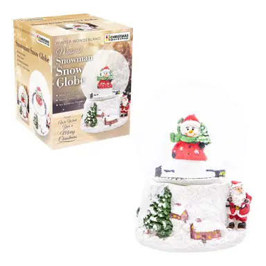 Christmas Workshop Wind up Musical Snowman Snowglobe