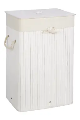 Maison by Premier White Bamboo Laundry Hamper