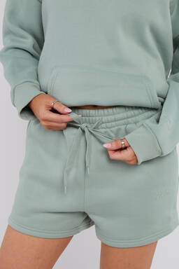 Third Avenue Relaxed-Fit High-Rise Fleece Short, Mineral Green, M Size