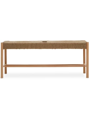 Interiors by Premier Bench Bandar Beech Wood & Hemp Rope Natural