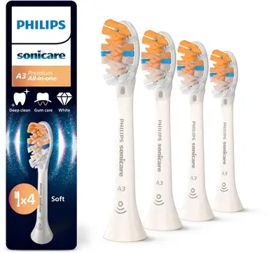 Philips Sonicare C3 Premium Plaque Defence – Vervangende opzetborstels – Wit – Verpakking van 4 – HX9044/87