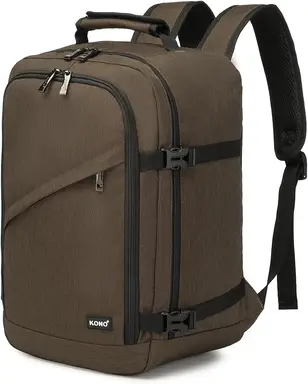 Kono Cabin Bag 40x20x25 für Ryanair Unterseat Reise-Handgepäck Rucksack Kabingröße 20L Braun W25*D20*H40cm