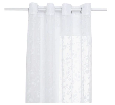 Atmosphera Lazi Voilage blanc motif fleurs - 140 x 240 cm