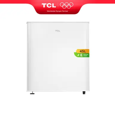 TCL RF60DWE0 45 L Tisch-Minikühlschrank mit Gefrierfach, Weiß, Energieklasse E