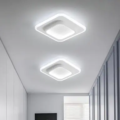 Goeco Moderne LED-Deckenleuchte 24W Acryl Quadrat ?24CM für Schlafzimmer Wohnzimmer Küche
