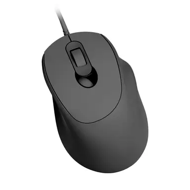 Rexsun Wired Mouse – 4 Buttons, Adjustable DPI 1000/1200/1600, Silent Click, Ergonomic Design, USB Connection, Compatible with Windows & Mac, Black, V2