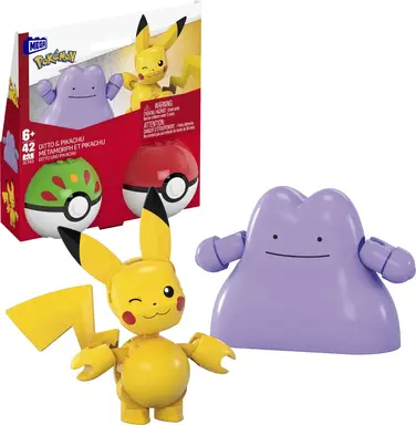 Mattel Mega Pokémon Pikachu & Ditto bouwset - 42 stuks, multikleur