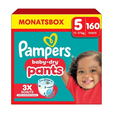 Pampers Baby Dry Pants Größe 5 Junior 11-17kg Monatsbox 160 Stück