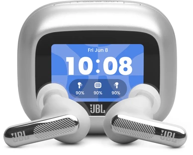 JBL LIVE BEAM 4 – True Wireless Noise-Cancelling-Ohrhörer, kabelloses Laden, Smart Case, Silber