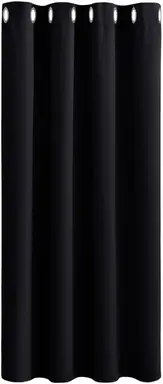 PONY DANCE Metallring-Verdunkelungsvorhang, B 52 x H 63 Zoll, 1 Panel, Schwarz
